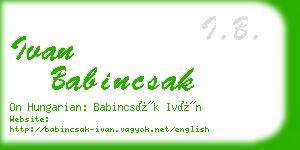 ivan babincsak business card